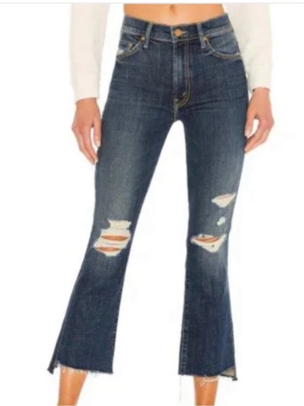Mother The Insider Crop Step Fray Wicked Wildflower Size 27
